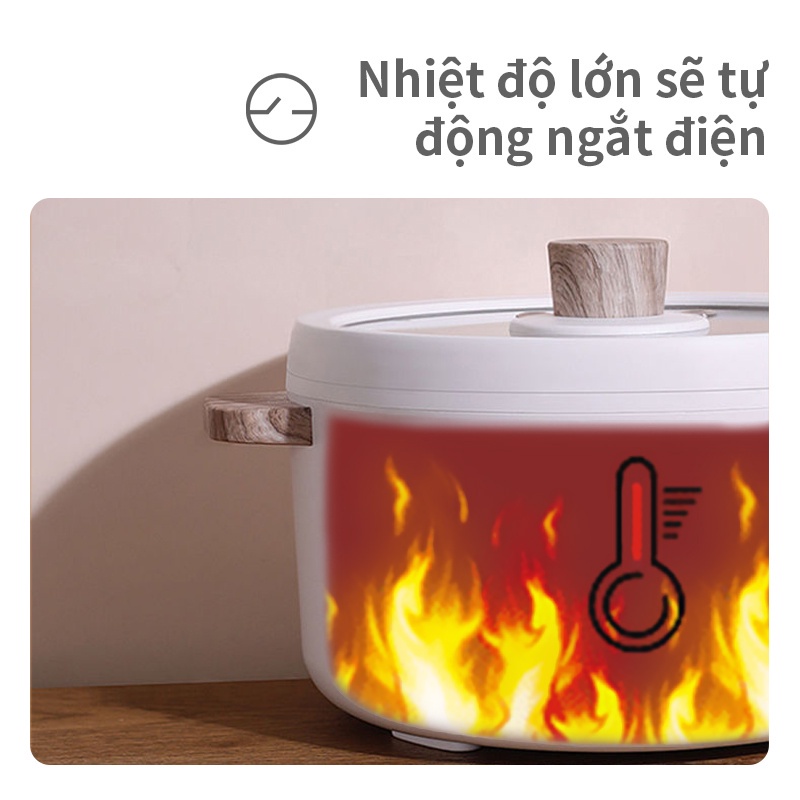Nồi hấp điện Simplus đa năng nhỏ chống dính điều chỉnh nhiệt độ hai tốc độ bếp nấu lẩu 1.5L