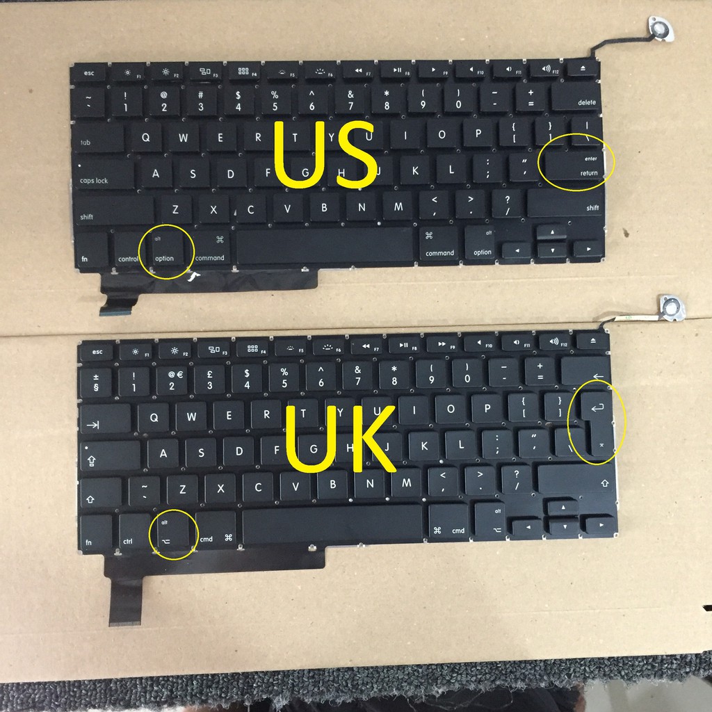 (KEYBOARD) BÀN PHÍM LAPTOP MACBOOK A1286 (2009, UK) dùng cho Pro 15&quot; A1286 2009 2010 2011 2012&lt;br&gt;(CÁP DƯỚI NÚT CONTROL)