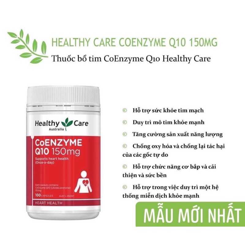 Bổ Tim Healthy Care 100 viên💖FreeShip️💖CoEnzyme Q10 Bổ Tim 100 viên