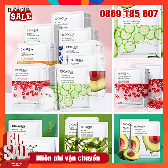 Mặt Nạ Giấy Dưỡng Da Bioaqua Mask Cấp Ẩm Trắng Da Thu Nhỏ Lỗ Chân Lông Giúp Da Mịn Màng