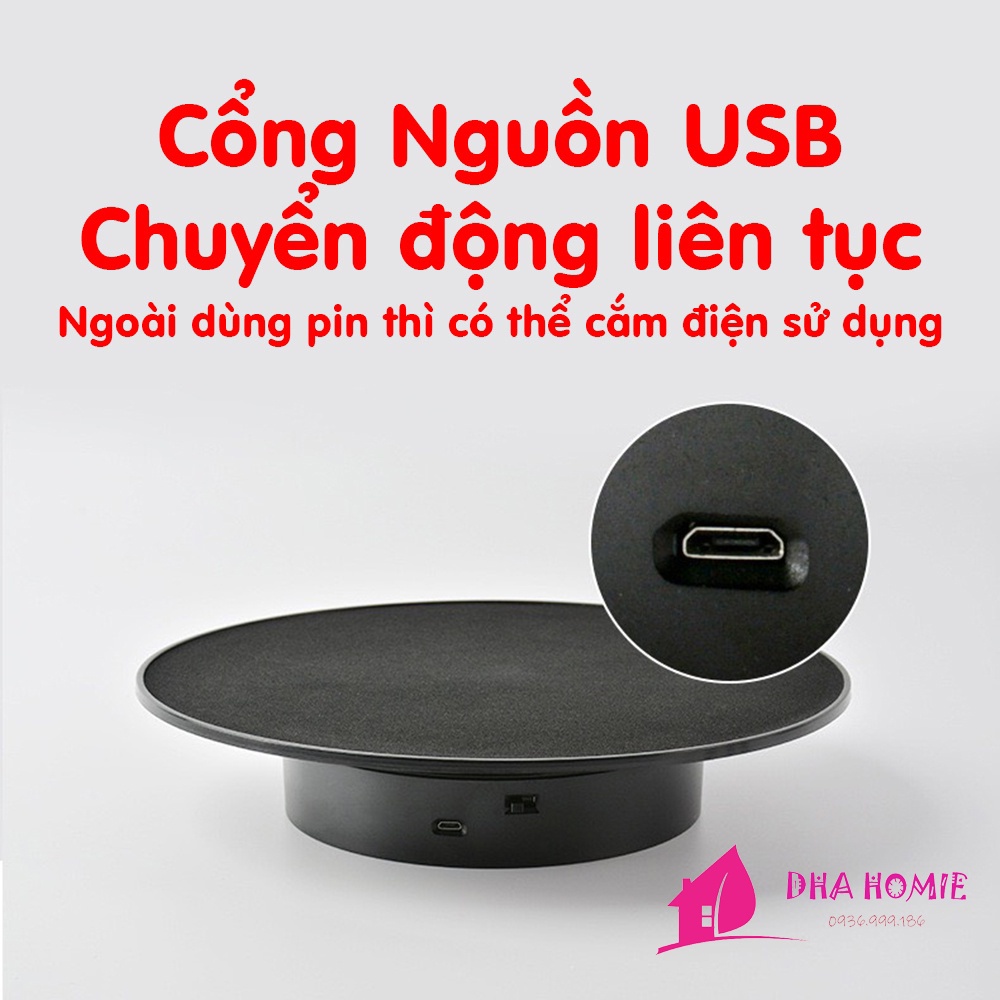 Đế Xoay 360 Độ CHụp Ảnh, Trưng Bày Sản Phẩm Sạc USB Cao Cấp Đa Năng - DHA HOMIE