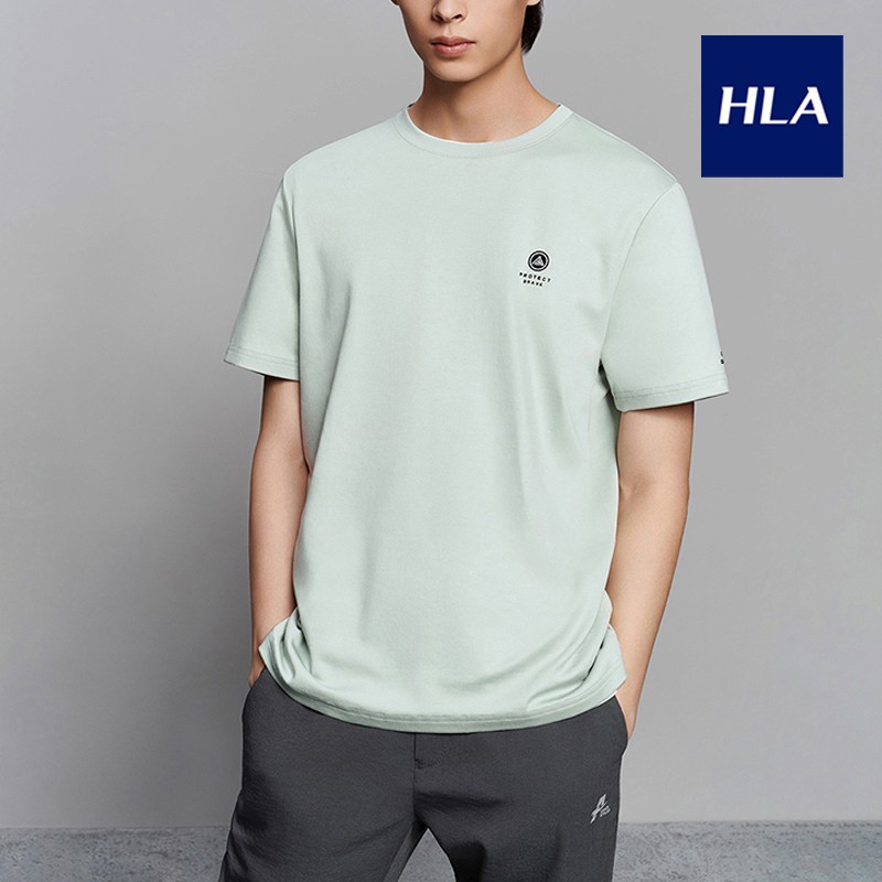 Áo Thun Nam Ngắn Tay Cổ Tròn HLA Round Neck Pure Color Cotton Breathable T-shirt