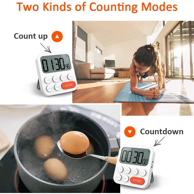 Timer Digital Cooking Timer, Magnetic Count Up & Countdown Timer with LCD Display and Loud Alarm,99 Hour Digital Timer