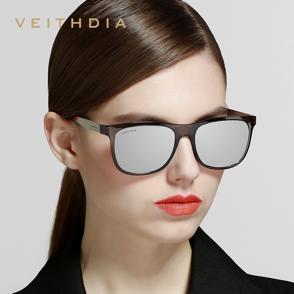 Kính mát VEITHDIA gọng vuông chất liệu TR90 chống tia UV400 phong cách thể thao thời trang cho nam nữ 6110