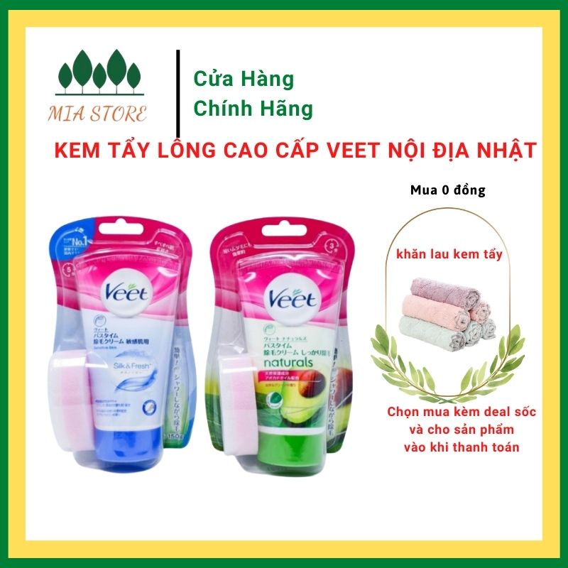 Kem Tẩy Lông Veet Hàng Nhật Nội Địa Tẩy Lông Vùng Kín Bikini, Nách, Lông Chân Tay Mặt Da Nhạy Cảm Wax Lông Cho Nam và Nữ