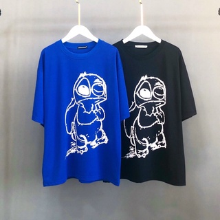 Áo thun unisex form rộng áo phông tay lỡ nam nữ in hình Stitch SIB014