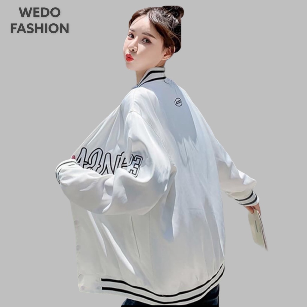 Áo Bomber nữ ARAFAN 23, vải dù hai lớp phối nút bấm, phong cách streetwear cá tính WEDO