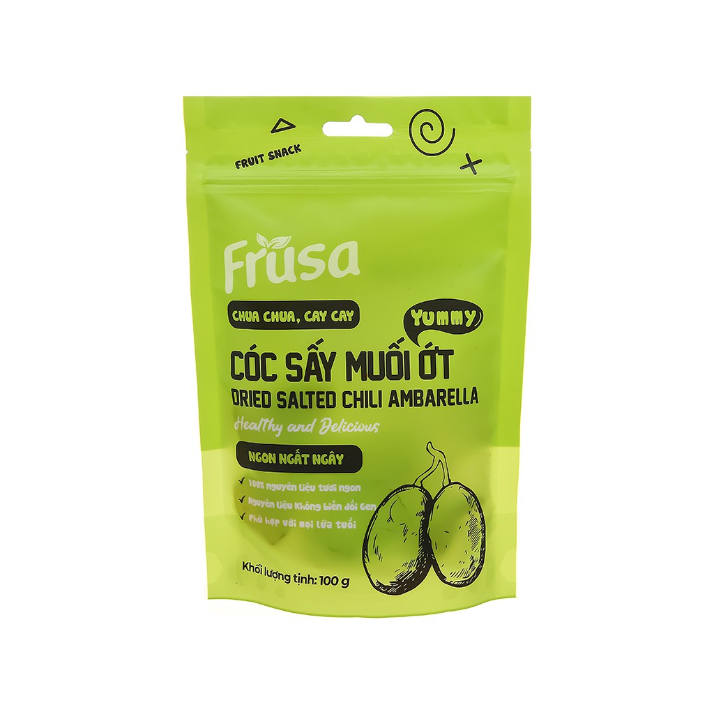 Cóc sấy dẻo muối ớt Frusa gói 100g