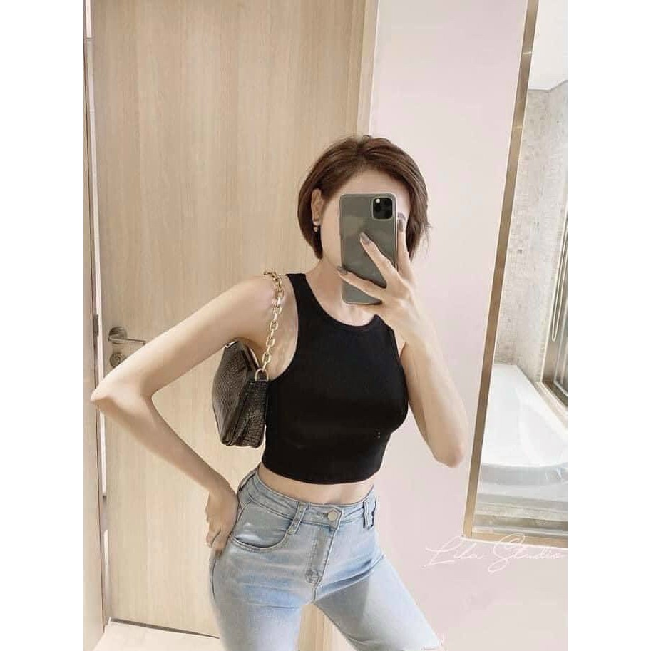 Áo thun crotop 3 lỗ ngược 👌Chất liệu thun dệt, mặc vừa nhẹ, vừa thoải mái. 👌Áo dáng croptop ba lỗ kín đáo, kết hợp quần