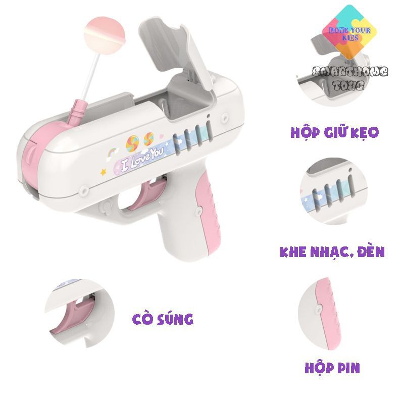 SÚNG BẮN KẸO HOT TRENDS TIKTOK /FULL BOX，Súng Bắn Kẹo Mút Mới Lạ Cho