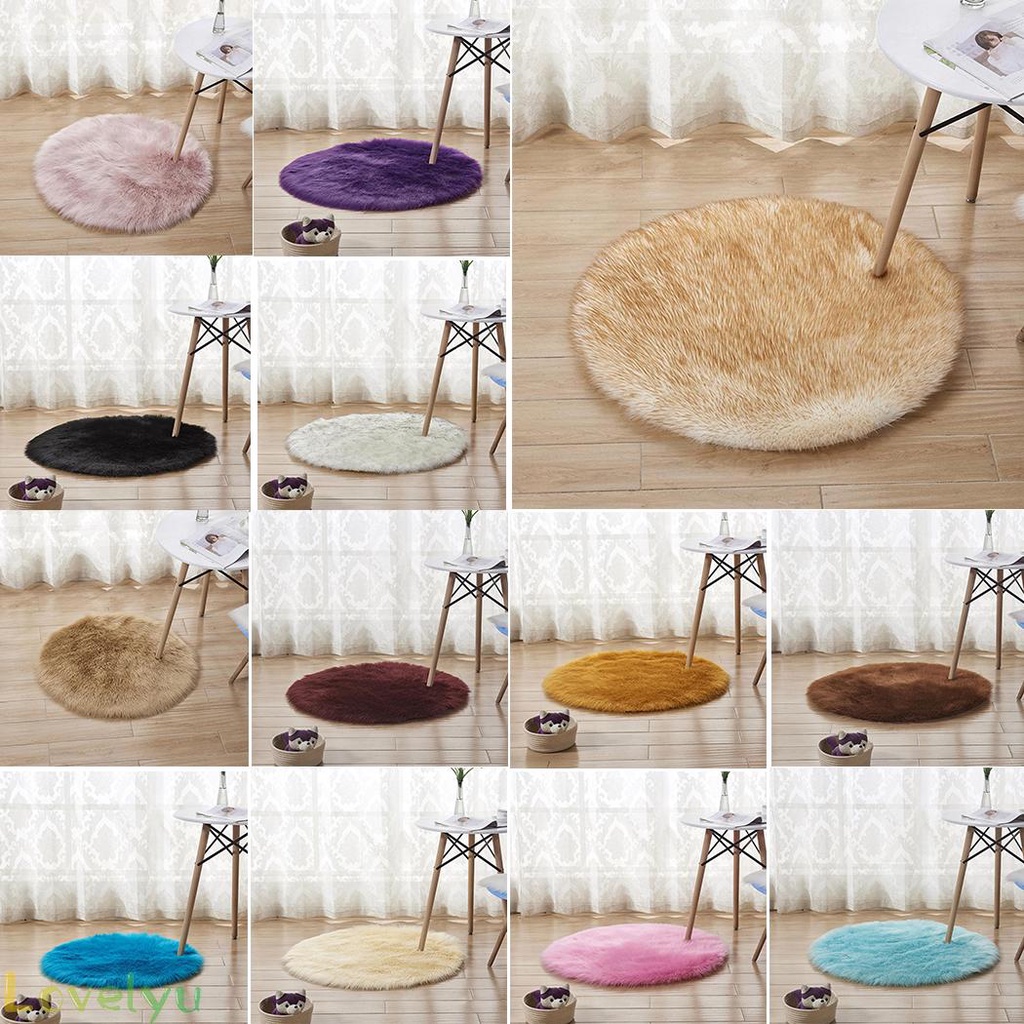 Thảm tròn lông giả ấm áp trang trí phòng ngủ / ghế sofa / bàn làm việc