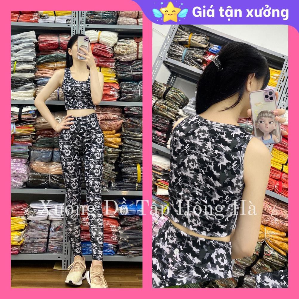 ✅ Cam Kết 100% Ảnh Tự Chụp - Mặc Là Mê ✅Bộ đồ tập GYM nữ đa năng - Yoga nữ - Set tập dài lưng kín rằn ri đen phối trắng