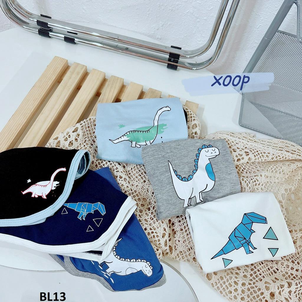 Bộ ba lỗ XOOP cotton lụa in khủng long cho bé trai (11-24kg) BL13,Đồ bộ thời trang quần áo trẻ em mặc nhà,đi chơi