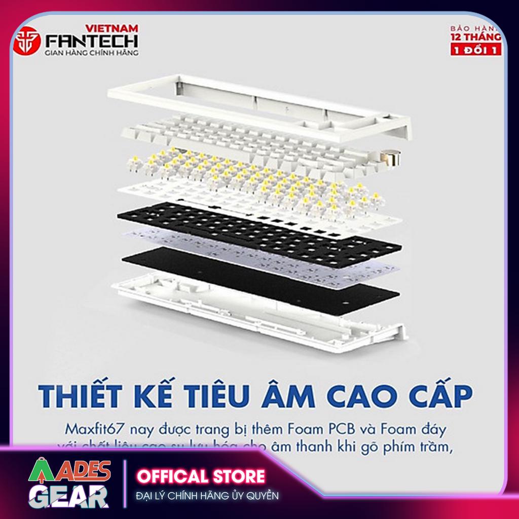 ✔️ Bàn Phím Cơ Custom Bluetooth Không Dây Tháo Lắp Hotswap FANTECH MK858 MAXFIT67 LED RGB✔️BH 12 THÁNG