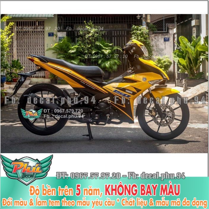 Tem rời Exciter 150 Vàng đen (X) -1
