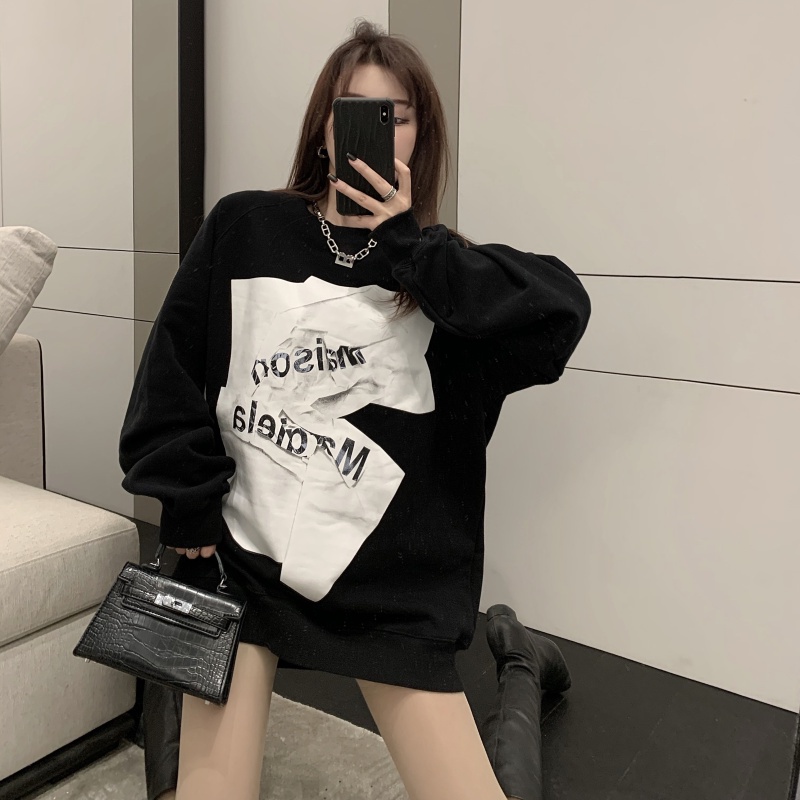 Áo sweater tay dài dáng rộng phong cách thời trang hàn quốc cho nữ | BigBuy360 - bigbuy360.vn