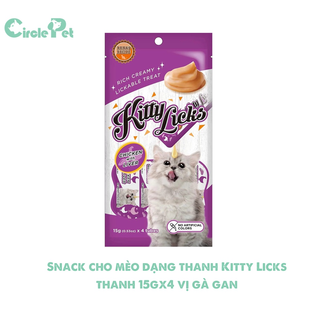 Snack Cho Mèo Dạng Thanh Kitty Licks Hỗ Trợ Biếng Ăn Bổ Sung Dưỡng Chất Cho Mèo Con 15gx4