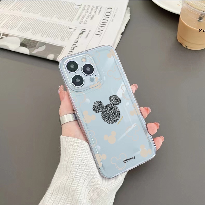 Ốp Điện Thoại TPU Gel Trong Suốt In Hình Mickey Minnie Cho iPhone 13 Pro Max 14 12 iPhone 11 XR 8 7 SE 2022