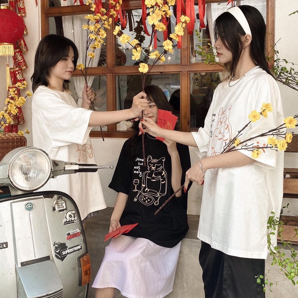 Áo phông tay lỡ unisex form rộng con HỔ Sad_Áo thun tay cộc nam nữ basic, hottrend