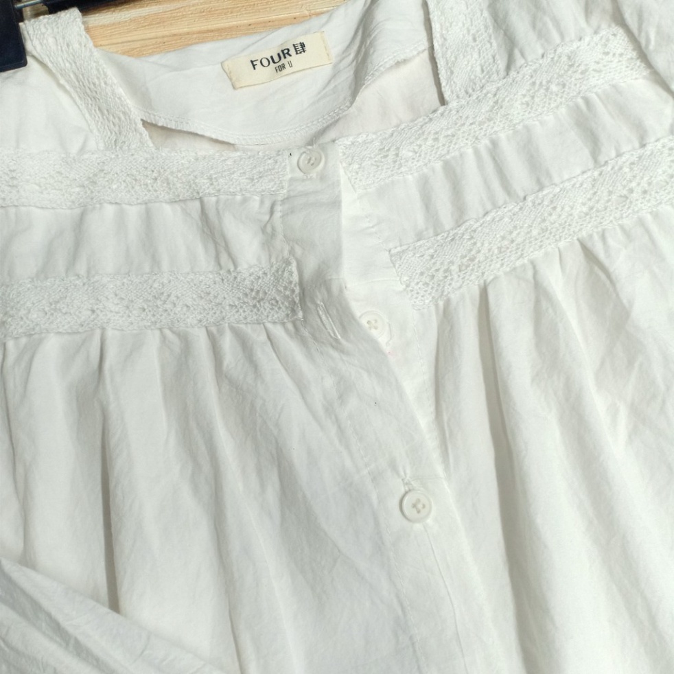 Áo babydoll tay bèo tiểu thư QCCC, Áo sơ mi nữ cổ bèo tay FREESHIP 50K A010