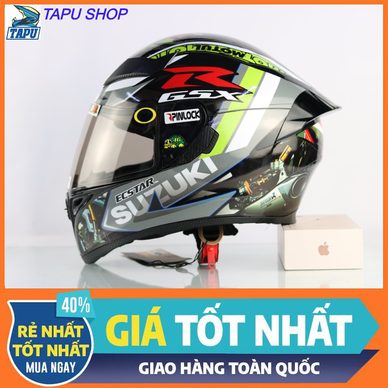 [FREESHIP] MŨ BẢO HIỂM FULLFACE 1 KÍNH  ROYAL M138B LÊN TEM SUZUKI XANH MINT