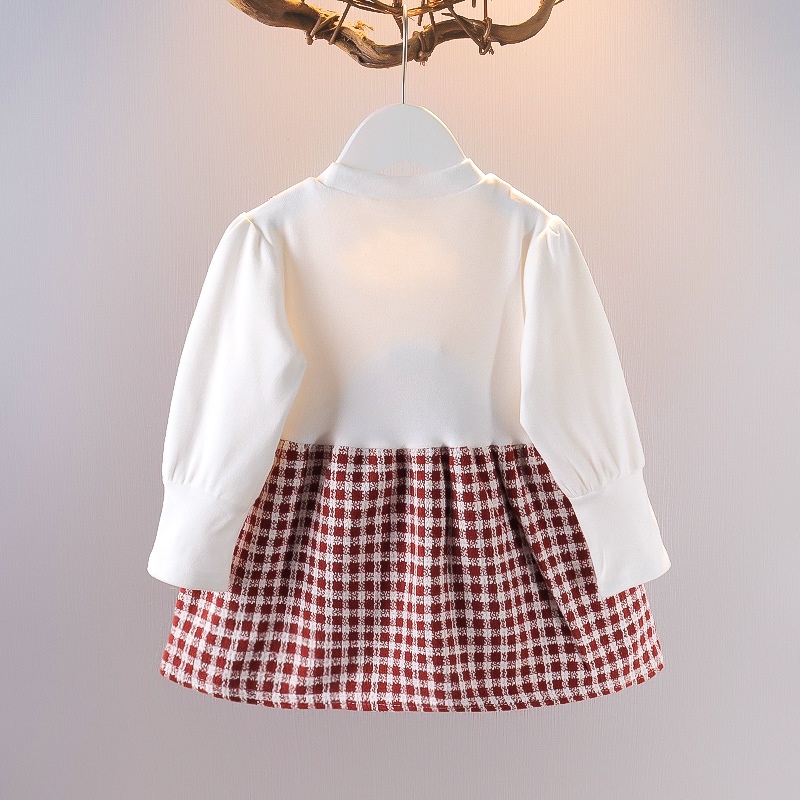 Đầm Tay Dài Phối Nơ Phong Cách Thời Trang Hàn Quốc Dành Cho Bé Gái 0-4 Tuổi