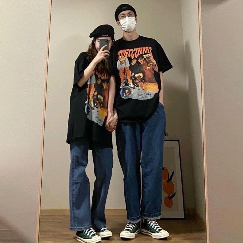 Áo thun tay lỡ TRAVISCOST Hogoto shop , Áo thun unisex nam nữ form rộng oversize chất liệu Cotton | BigBuy360 - bigbuy360.vn