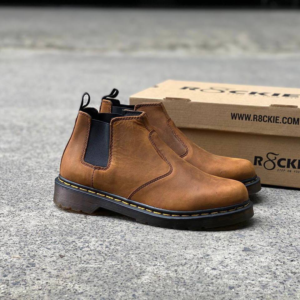 Giày Chelsea Boots Nam Dr màu bò sáp da bò thật 100% - phát hiện giả da đền gấp 10 - R8ckie
