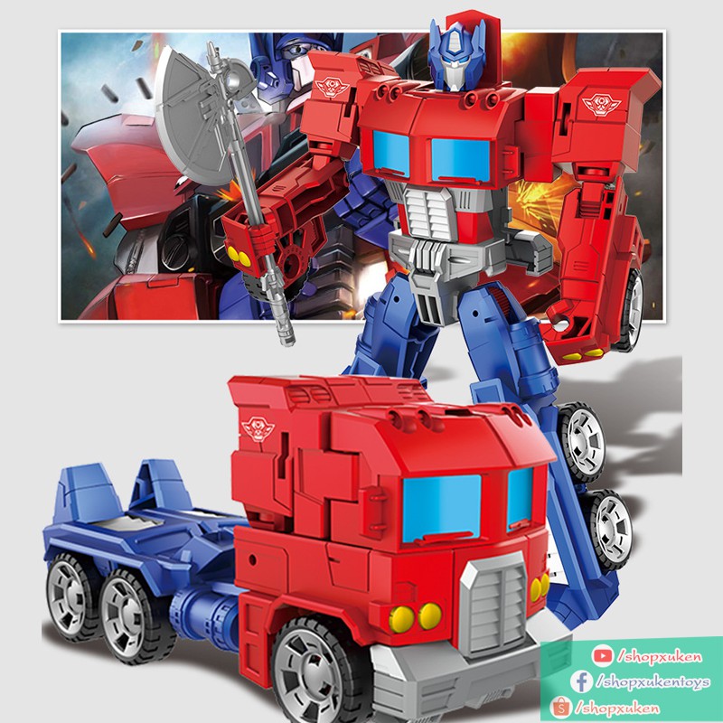 Robot biến hình Đồ Chơi lắp ráp oto Transformers cao 20 cm mẫu Optimus, Bumblebee, Megatron, Grimlock và Starscream