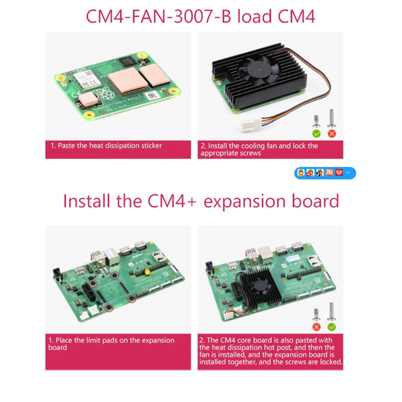 Bộ TảN NhiệT Cho Raspberry Pi CM4 VớI QuạT TảN NhiệT Mô Đun Pi Compute Module 4