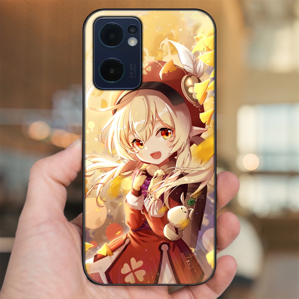 Ốp lưng Oppo Reno 7 5G viền đen in hình Klee Genshin Impact