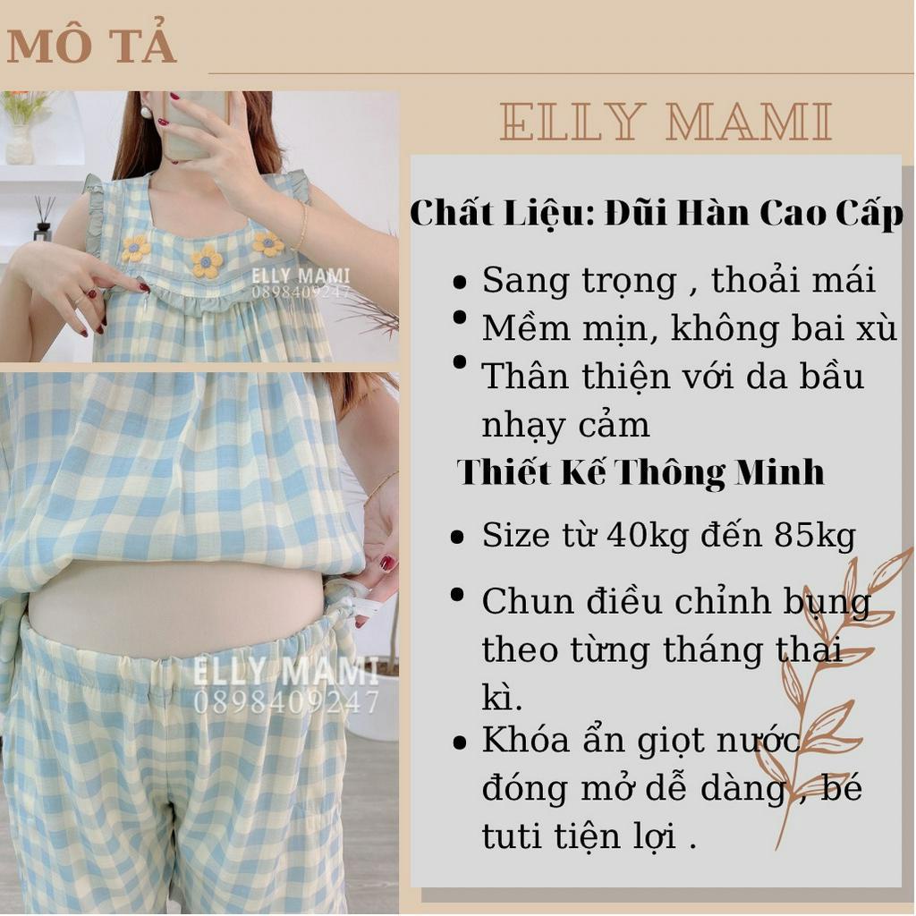 ( 40kg - 85kg ) Đồ Bộ Bầu Và Sau Sinh Lửng Nhiều Màu Caro Hoa Lửng Siêu Mát , Nhẹ Tênh Form Dễ Mặc