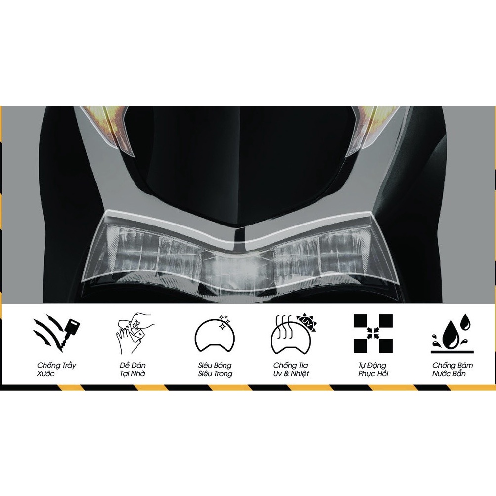 Miếng dán bảo vệ chóa đèn SH 125 - 150 - 160- 350 i PPF  cao cấp phục hồi trầy xước chóa đèn Honda Sh 2020 2023