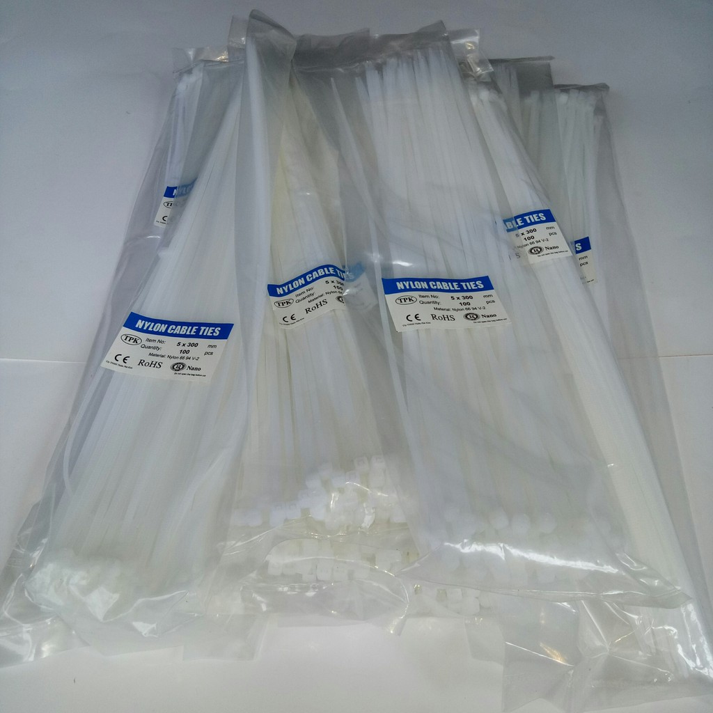 Dây Rút Nhựa Đủ Kích Cở Màu Trắng