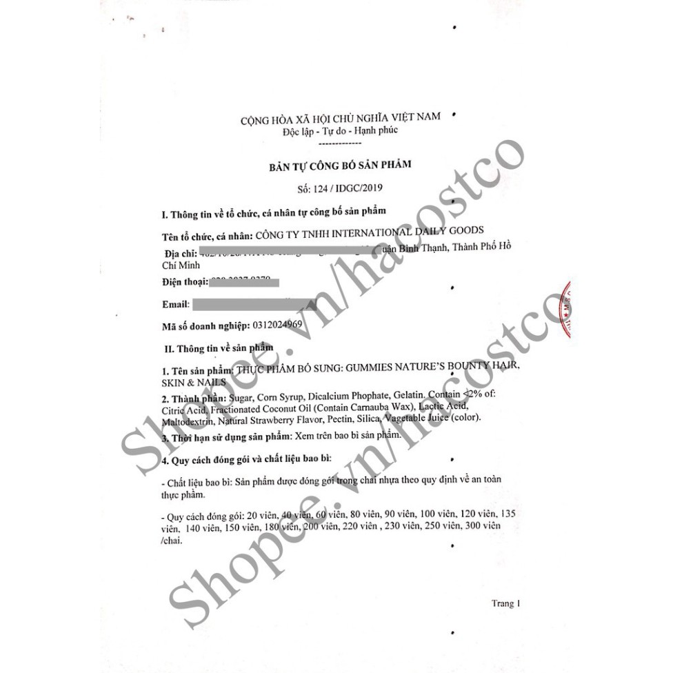 M5 BGF Kẹo dẻo Gummies Nature's Bounty Hair , Skin & Nails 230 viên - loại mới 21 M5