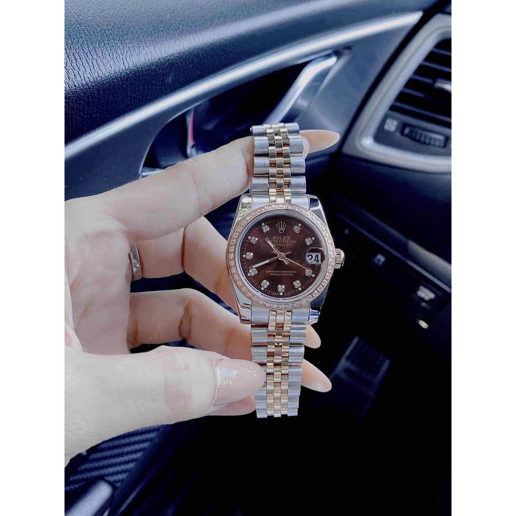 Đồng hồ nữ chính hãng, đồng hồ đeo tay nữ ROLEX full box, viền xoàn đẹp cao cấp, siêu sang chảnh, cực kỳ thời trang