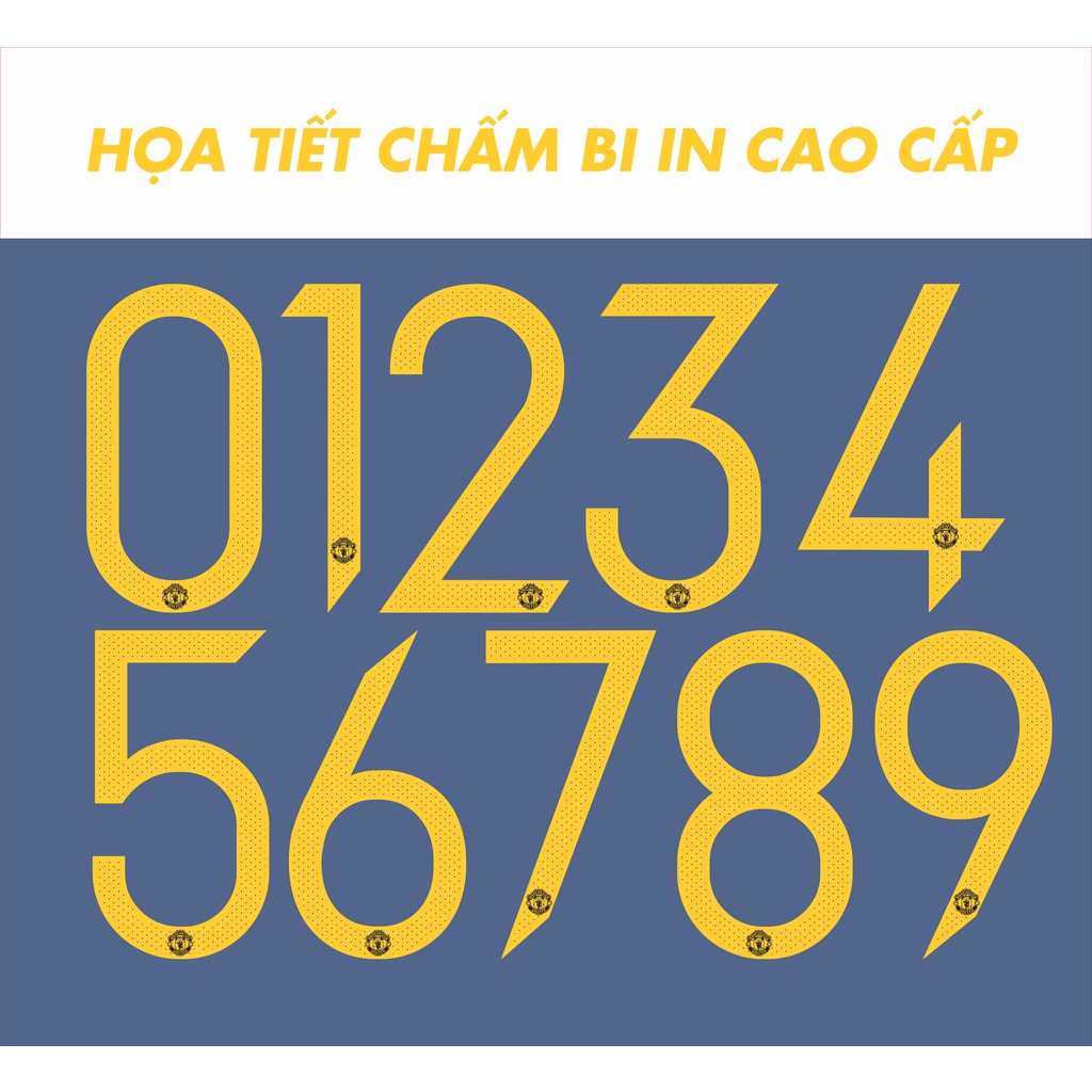Font số áo Manchester United in áo họa tiết chấm bi cao cấp  tặng số quần