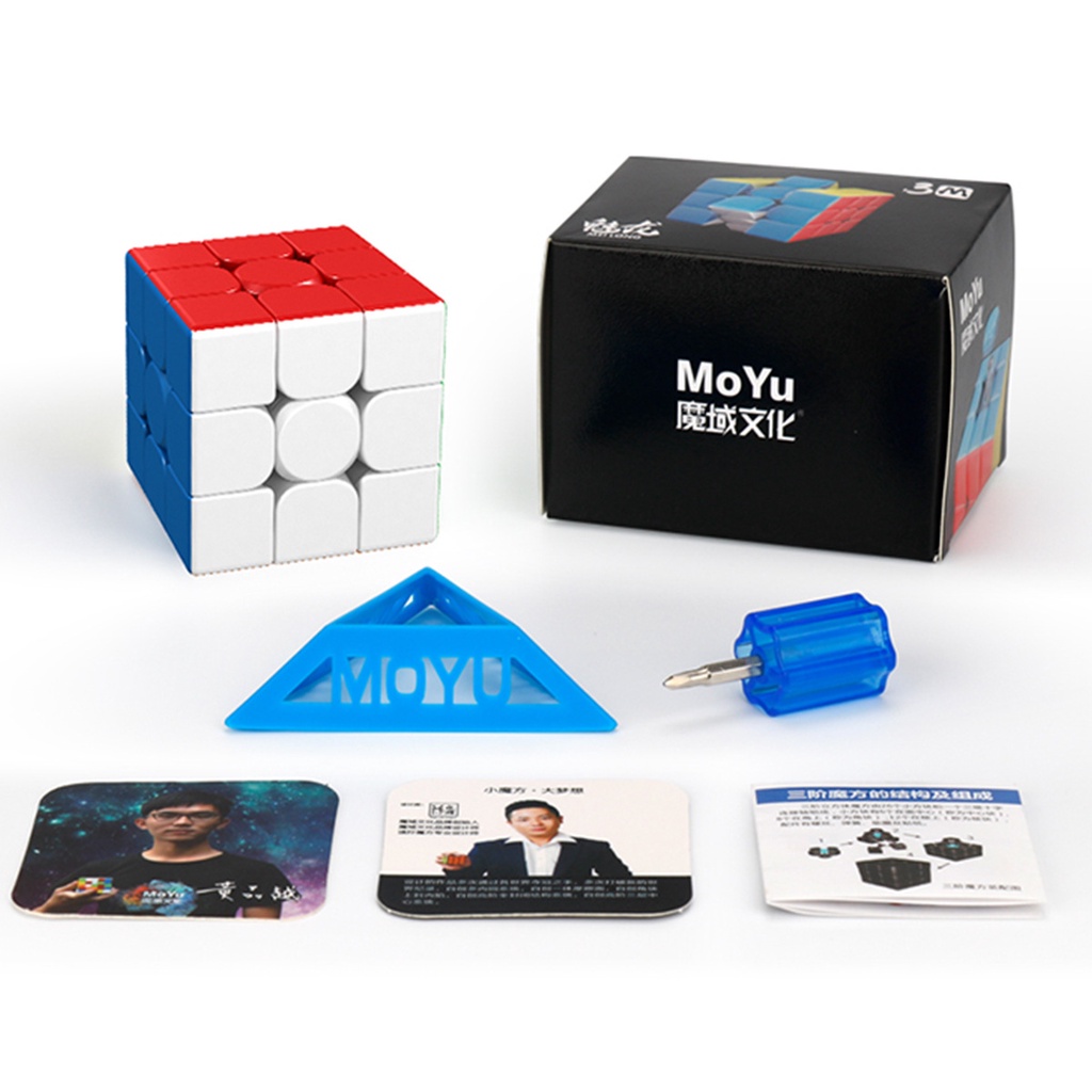 ✔️✔️ Rubik NAM CHÂM 3x3x3 FN3M MoYu MeiLong 3M Stickerless - TẶNG ĐẾ RUBIK VÀ VÍT