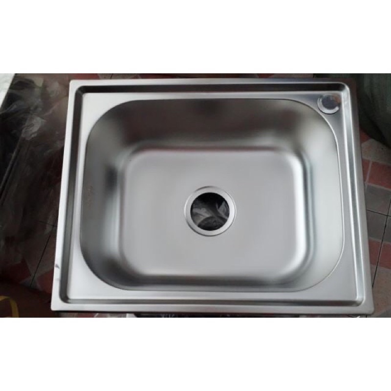 CHẬU RỬA BÁT INOX 1 HỐ KT 50x38X23cm- CHẬU ĐƠN RỬA BÁT KÈM XI PHÔNG THOÁT CHẬU