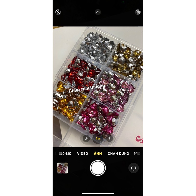 Sét giả đá học nail tập đính móng sét 100viên hình trái tim