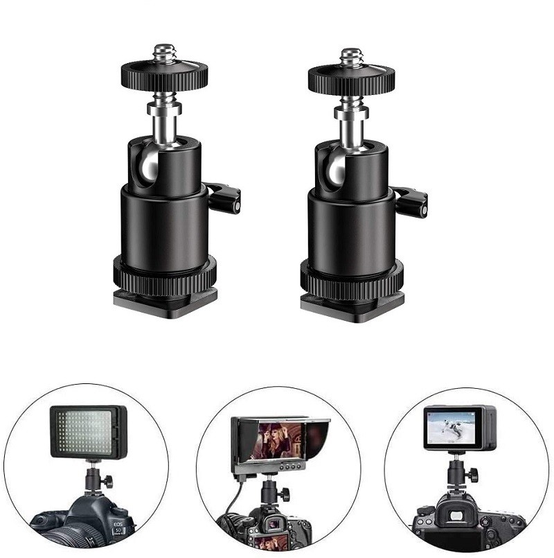 Lammcou Camera Screw 1/4" and 3/8‘’ Converter Threaded Screws 1/4" Hot Shoe Adapter Mount Camera Ball Head Set for Camera Tripod Light