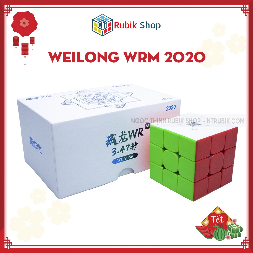 [Siêu Phẩm] Rubik 3x3 MoYu Weilong WRM 2019/2020 Stickerless/ Đen (Có nam châm)