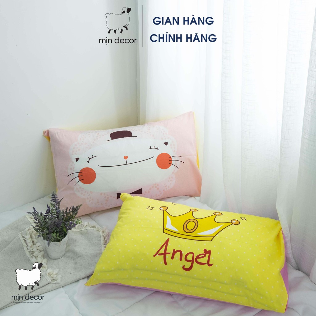 Đôi vỏ gối cotton 2 mặt Mịn Decor mềm mịn thoáng mát dễ thương nhiều mẫu mã