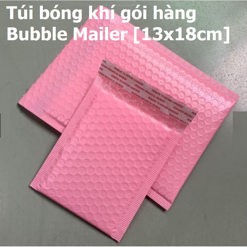 [size 13x18cm] Túi bóng khí gói hàng Bubble Mailer- Combo 5 cái màu hồng