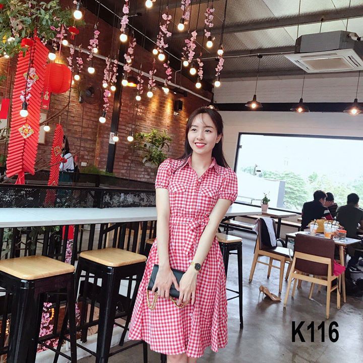VÁY SƠ MI Cao Cấp K116 - TIIN STORE (Hàng may thiết kế ,ảnh thật shop tự chụp)