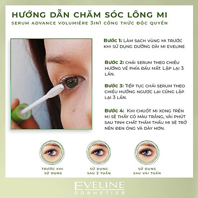 Tinh Chất Dưỡng Mi Dài Mi Ngăn Rụng 3 Trong 1 EVELINE Advance Volumiere 10ml