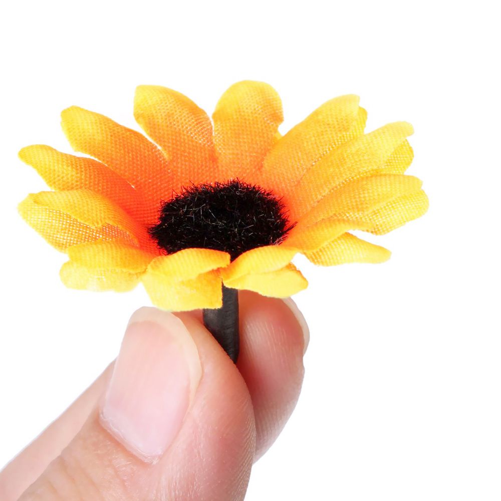 Set 100 bông hoa hướng dương giả bằng lụa trang trí tiệc cưới 4cm