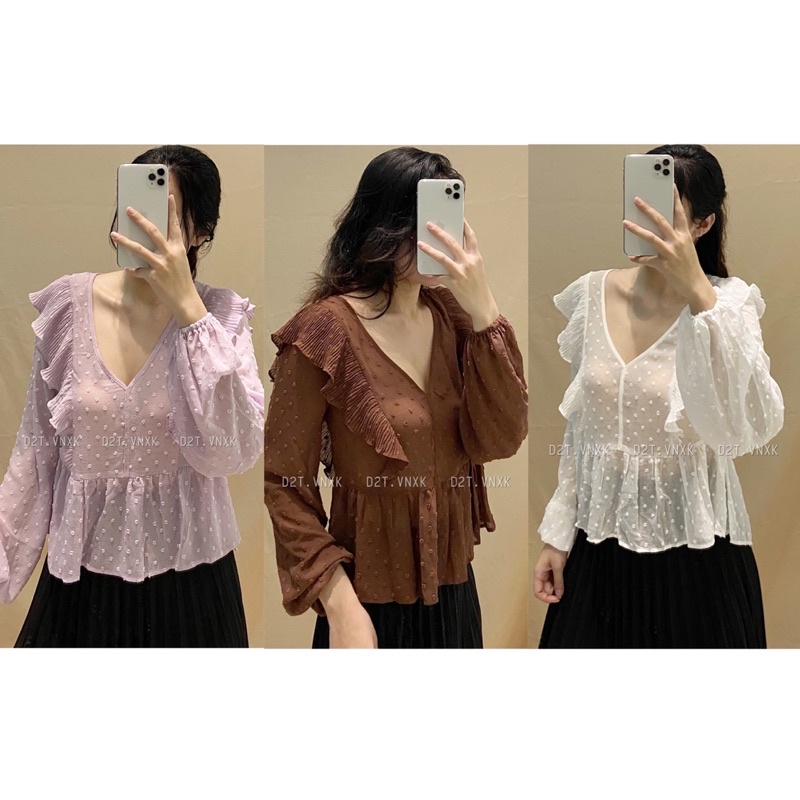 Áo Voan Phối Bèo Str@divarius VNXK