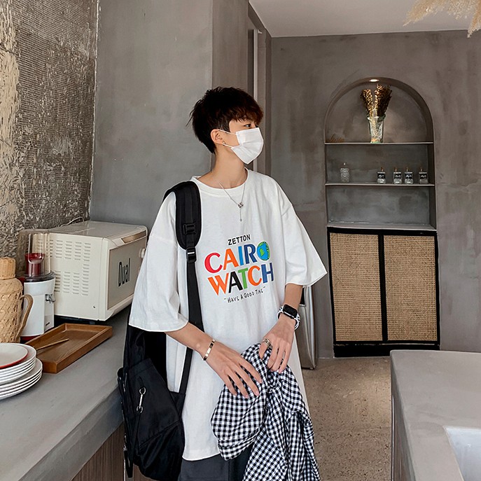 Áo Thun Dáng Rộng Tay Lỡ Phong Cách Hàn Quốc Dành Cho Nam Size M-5Xl