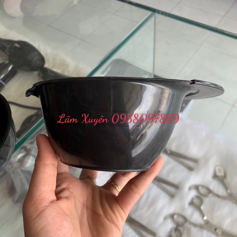 Chén đựng thuốc nhuộm bát pha hoá chất to 💥FREESHIP💥có vạch chia, nhựa PP màu đen dễ vệ sinh, có tay cầm, có vạch chia😍😍